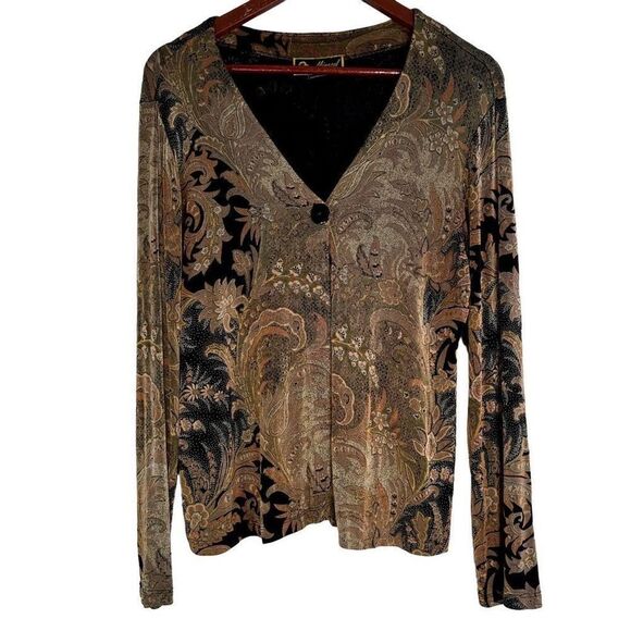 Vintage Mirasol Women’s Boho Slinky Knit Cardigan Medium Boho Whimsygoth - Picture 1 of 8
